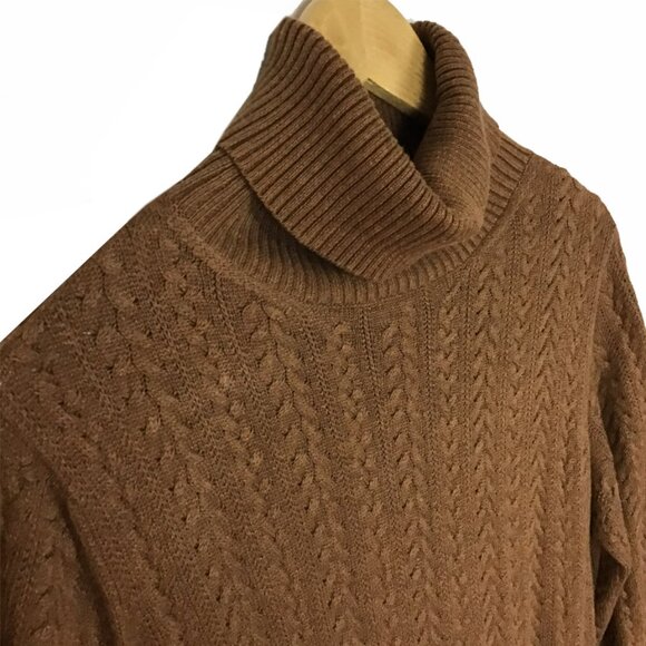 Peruvian Connection Brown Ribbed Knit Turtleneck Maxi Dress - Picture 2 of 9